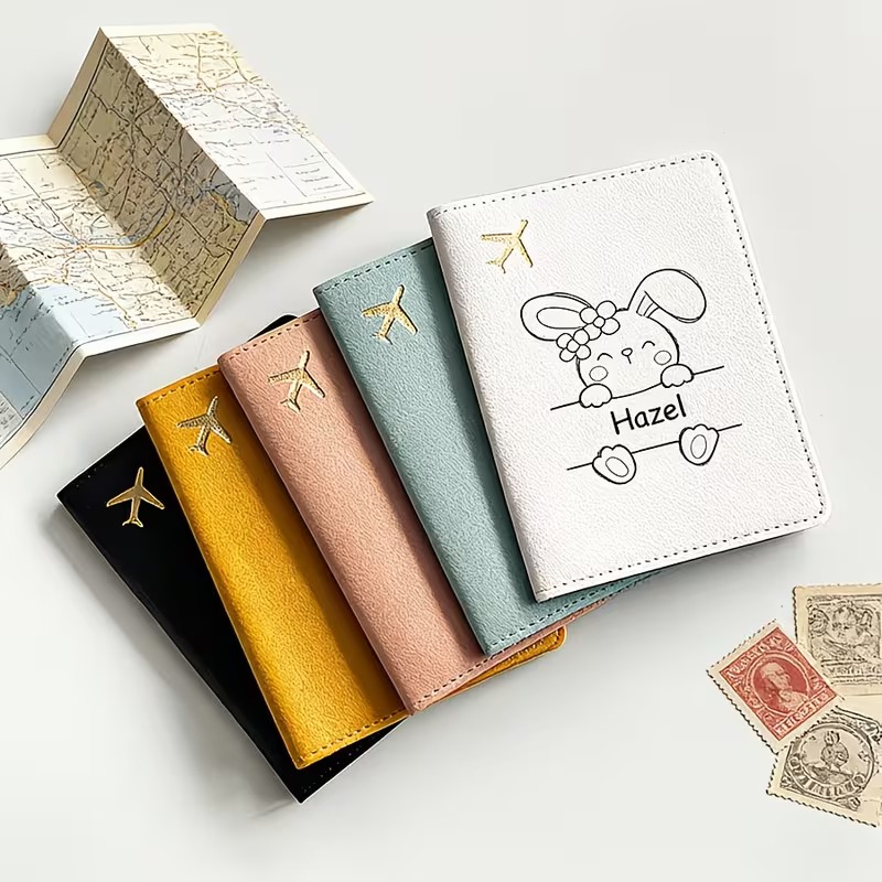 Quality Travel Accessories - Custom Name/Text Rabbit Pattern Passport Holder