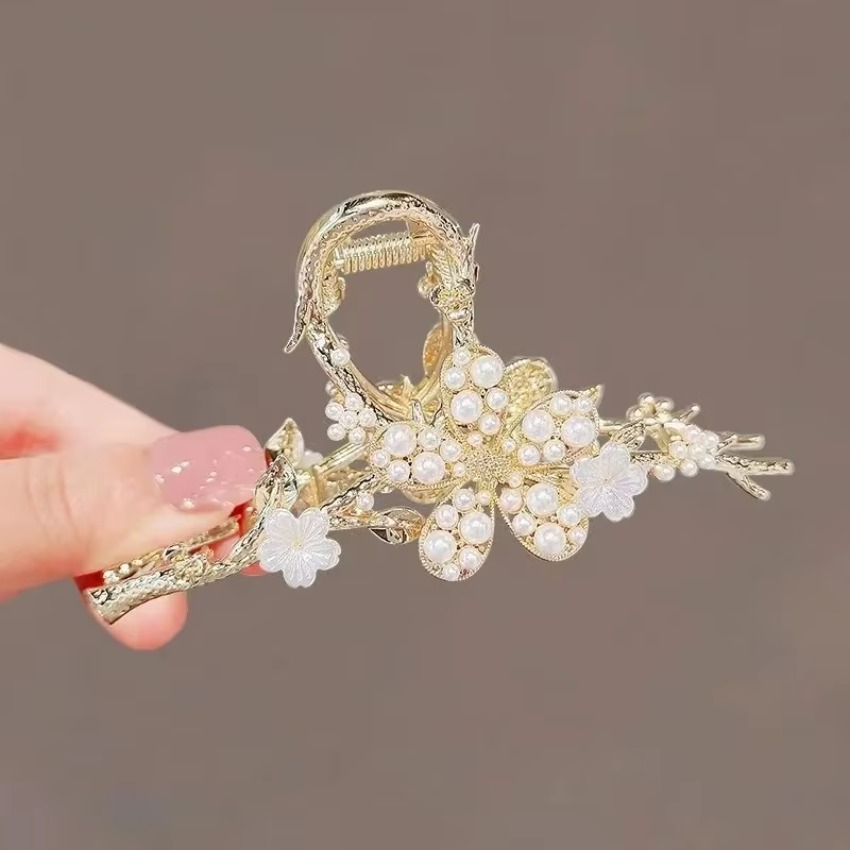 1 Pcs Metal Hair Claw Pearl Ha - Travel Accessories Aesthetic ulasan dan harga
