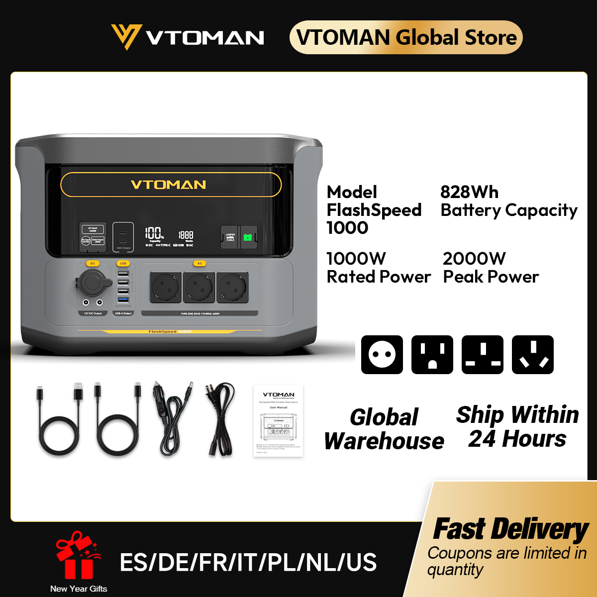 VTOMAN FlashSpeed 1000 Portabl - Travel Accessories Electronics ulasan dan harga