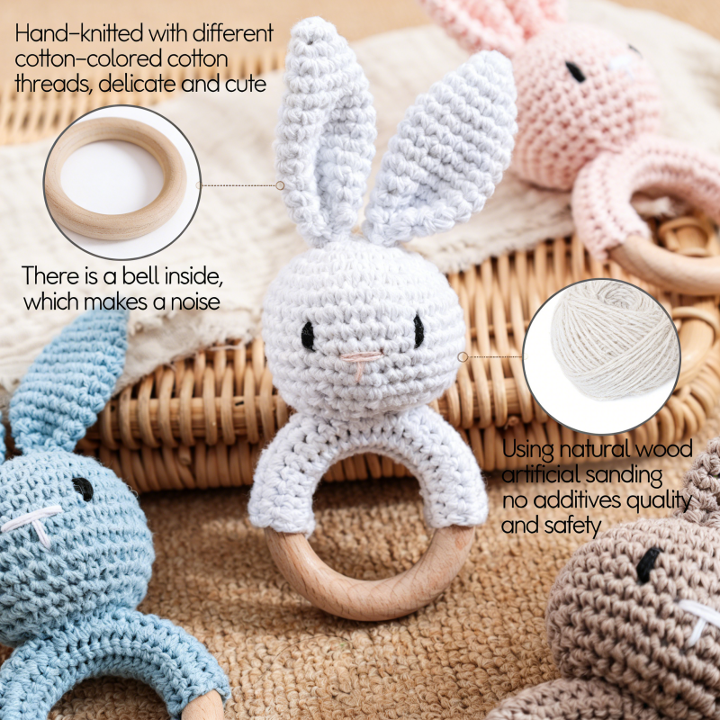 Wooden Baby Rattle Toy Handmad - Travel Accessories For 3 Year Old ulasan dan harga