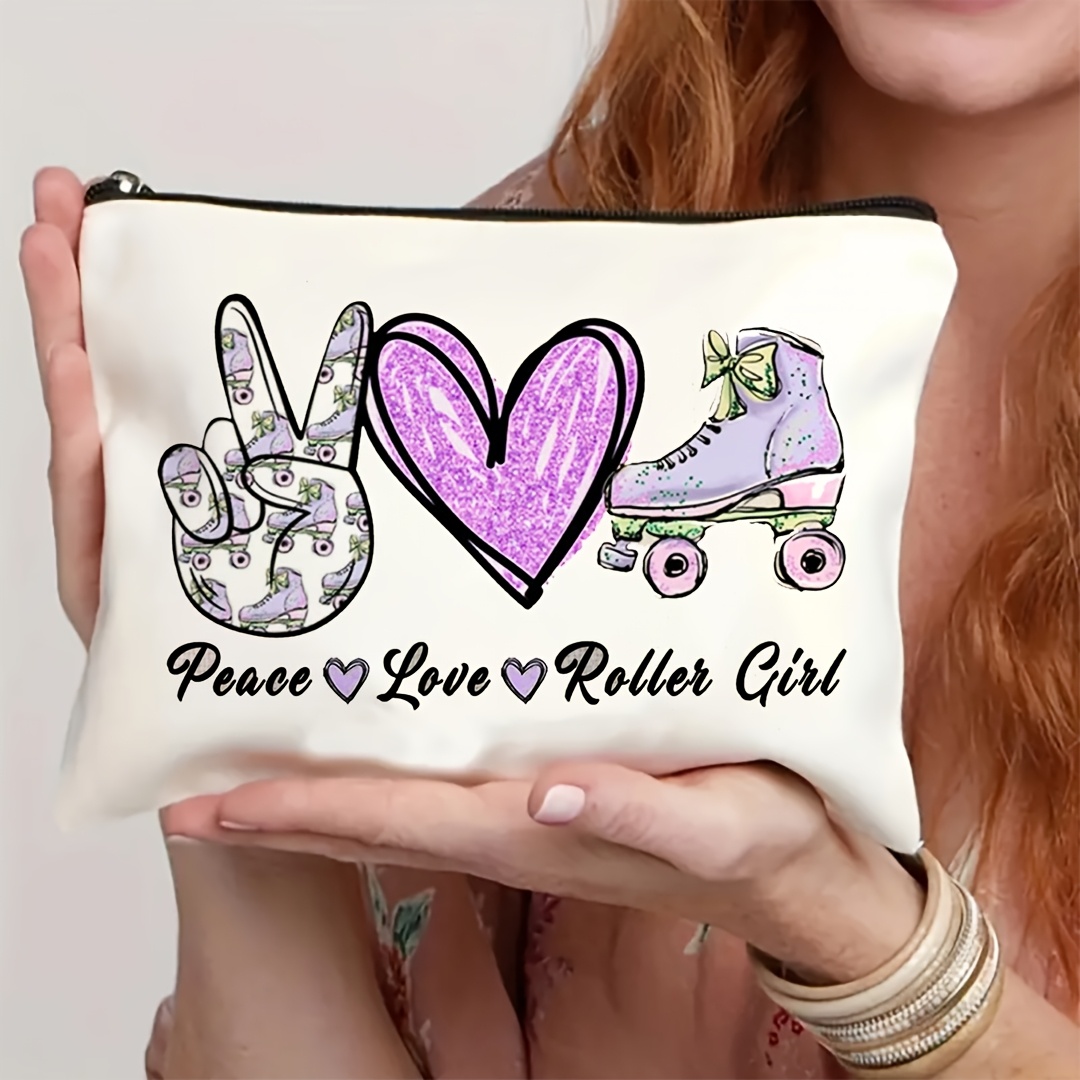 1Pc Peace, Love & Roller Skati - Travel Accessories For Girls ulasan dan harga