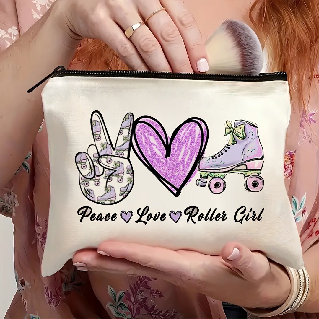 1Pc Peace, Love & Roller Skati - Travel Accessories For Girls ulasan dan harga