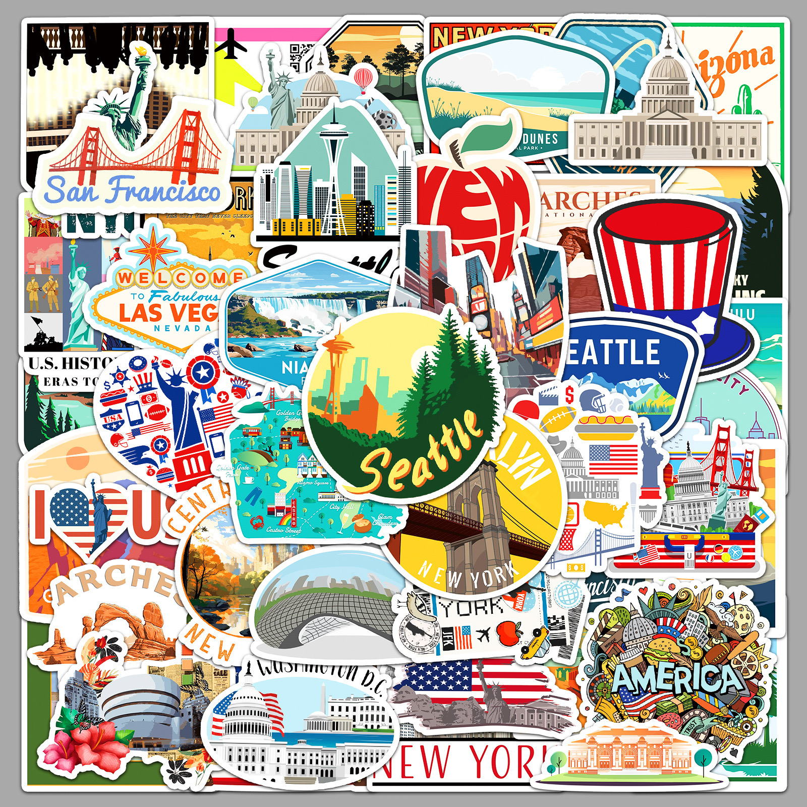 10/50Pcs USA American New York - Travel Accessories New York ulasan dan harga