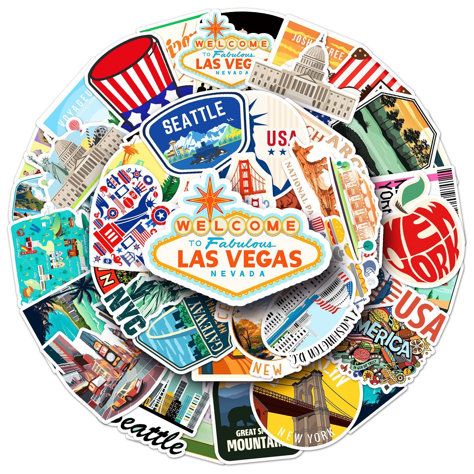10/50Pcs USA American New York - Travel Accessories New York ulasan dan harga