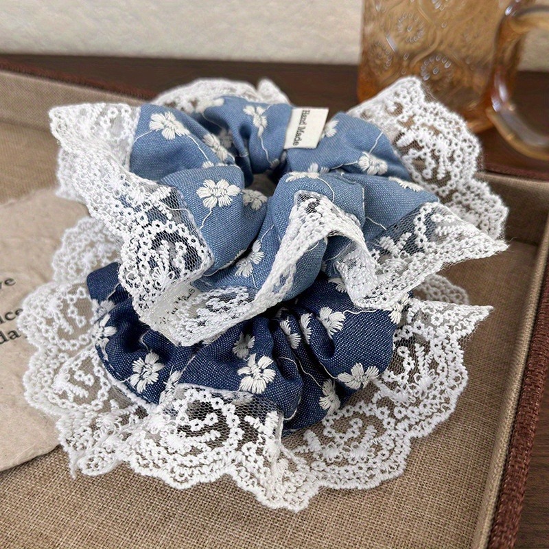 Elegant Blue Lace Edged Women' - Travel Accessories For Elderly ulasan dan harga