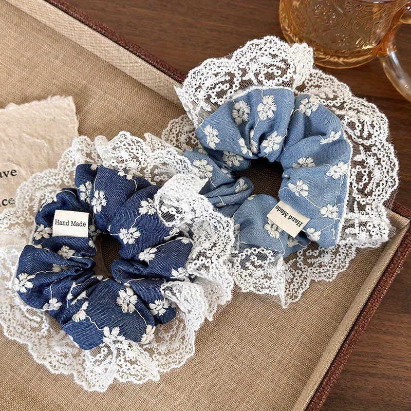 Elegant Blue Lace Edged Women' - Travel Accessories For Elderly ulasan dan harga