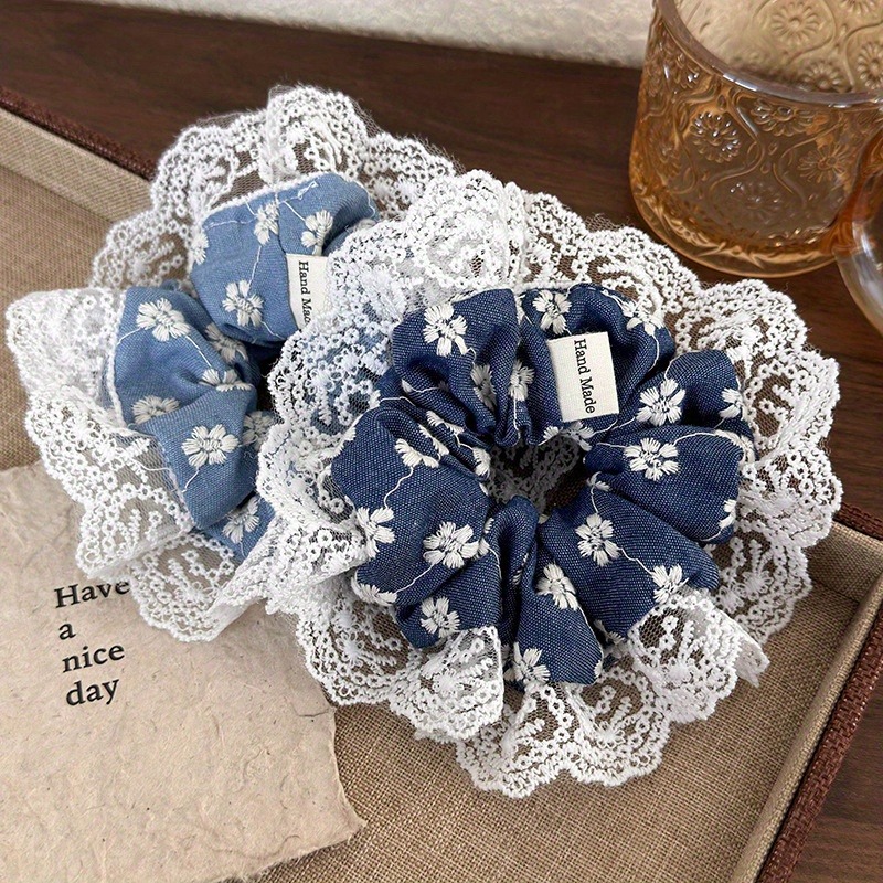 Elegant Blue Lace Edged Women' - Travel Accessories For Elderly ulasan dan harga
