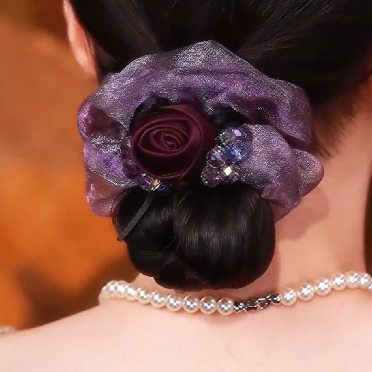 Elegant Rose Hair Tie Organza  - Quality Travel Accessories ulasan dan harga