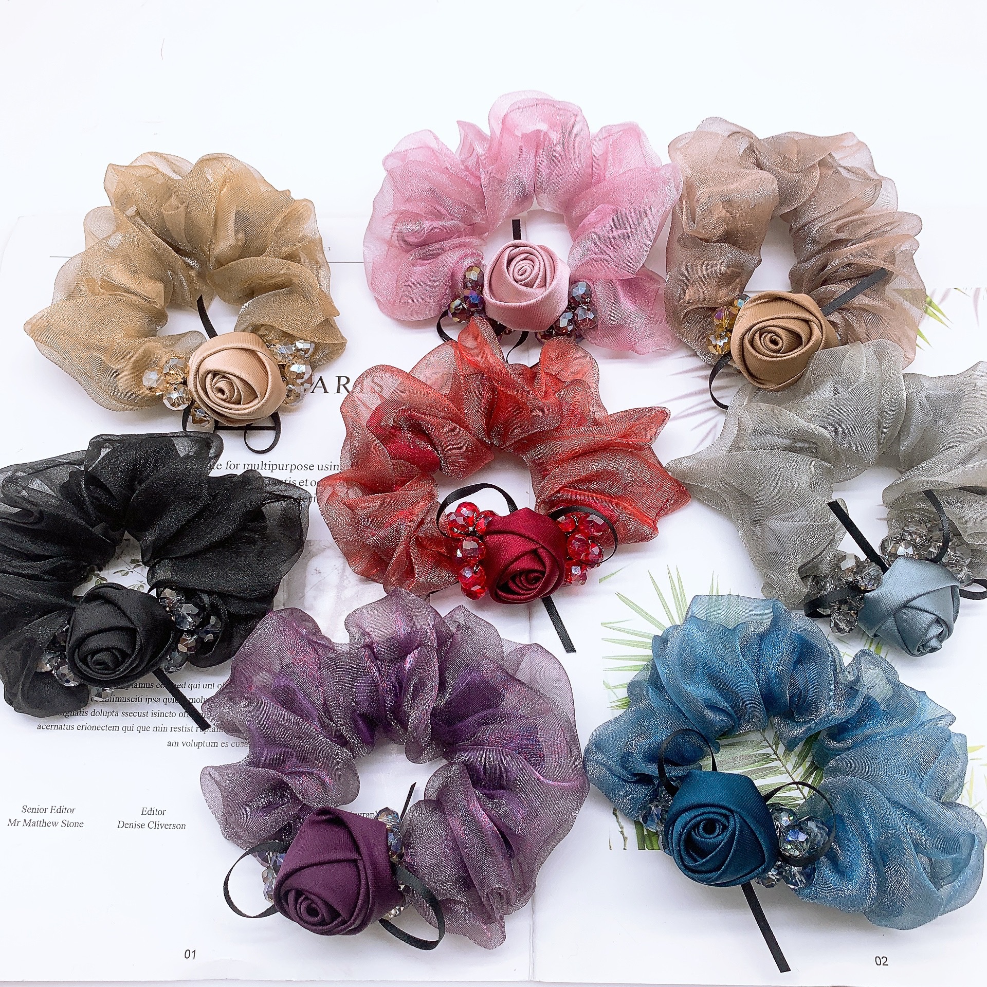 Elegant Rose Hair Tie Organza  - Quality Travel Accessories ulasan dan harga