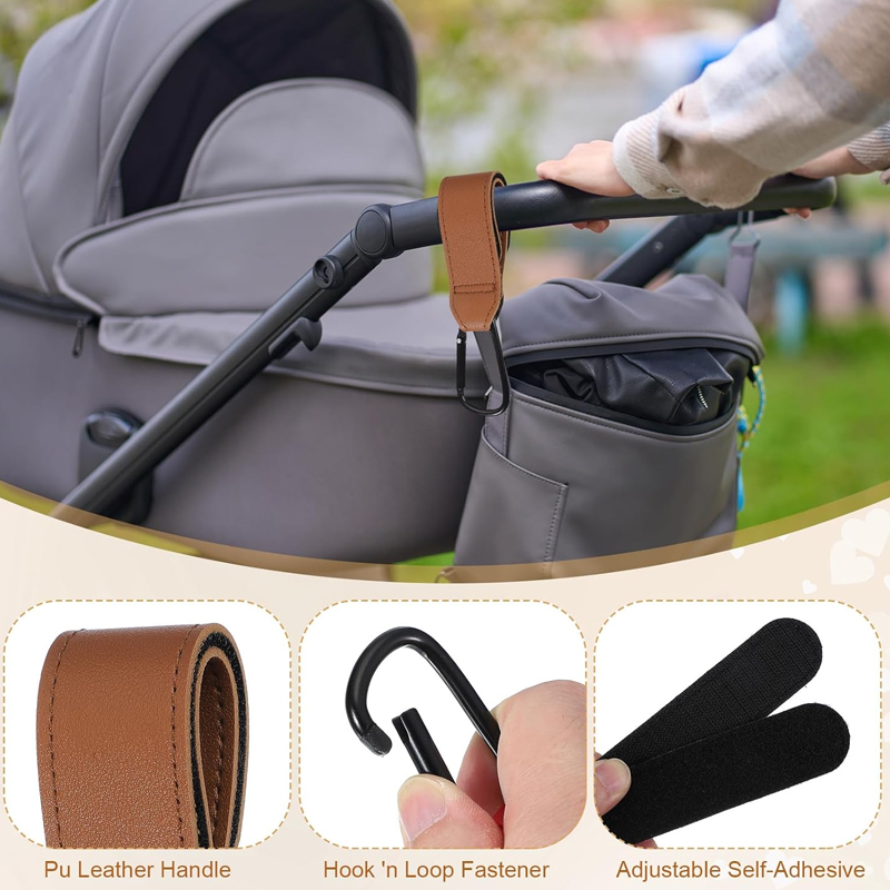 2Pcs Leather Cart Hooks Baby S - Travel Accessories For 3 Year Old ulasan dan harga