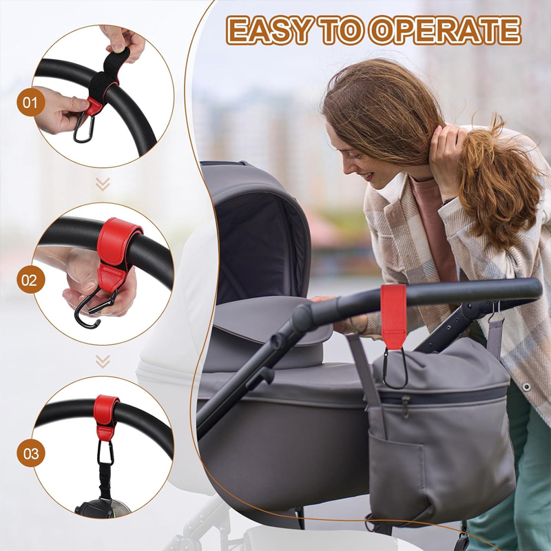2Pcs Leather Cart Hooks Baby S - Travel Accessories For 3 Year Old ulasan dan harga