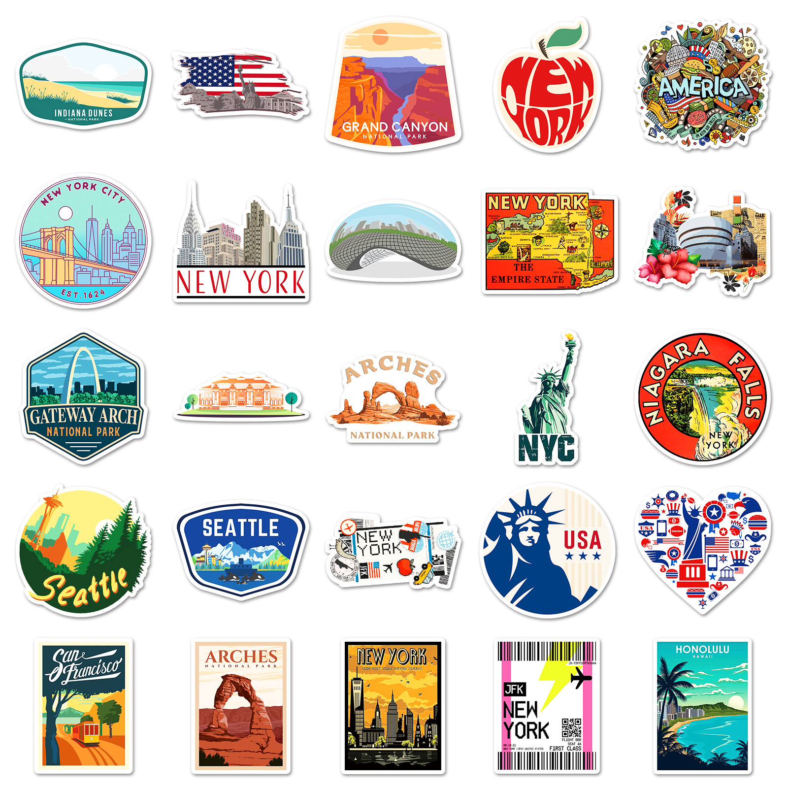 50Pcs US National Park City La - Travel Accessories New York ulasan dan harga